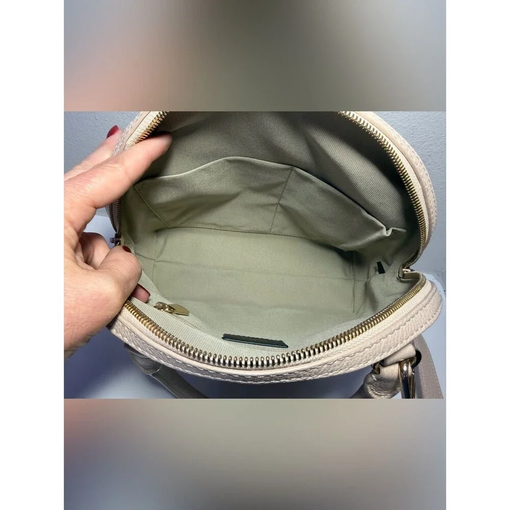 Furla Pebbled Dome Satchel in Pink/Beige
